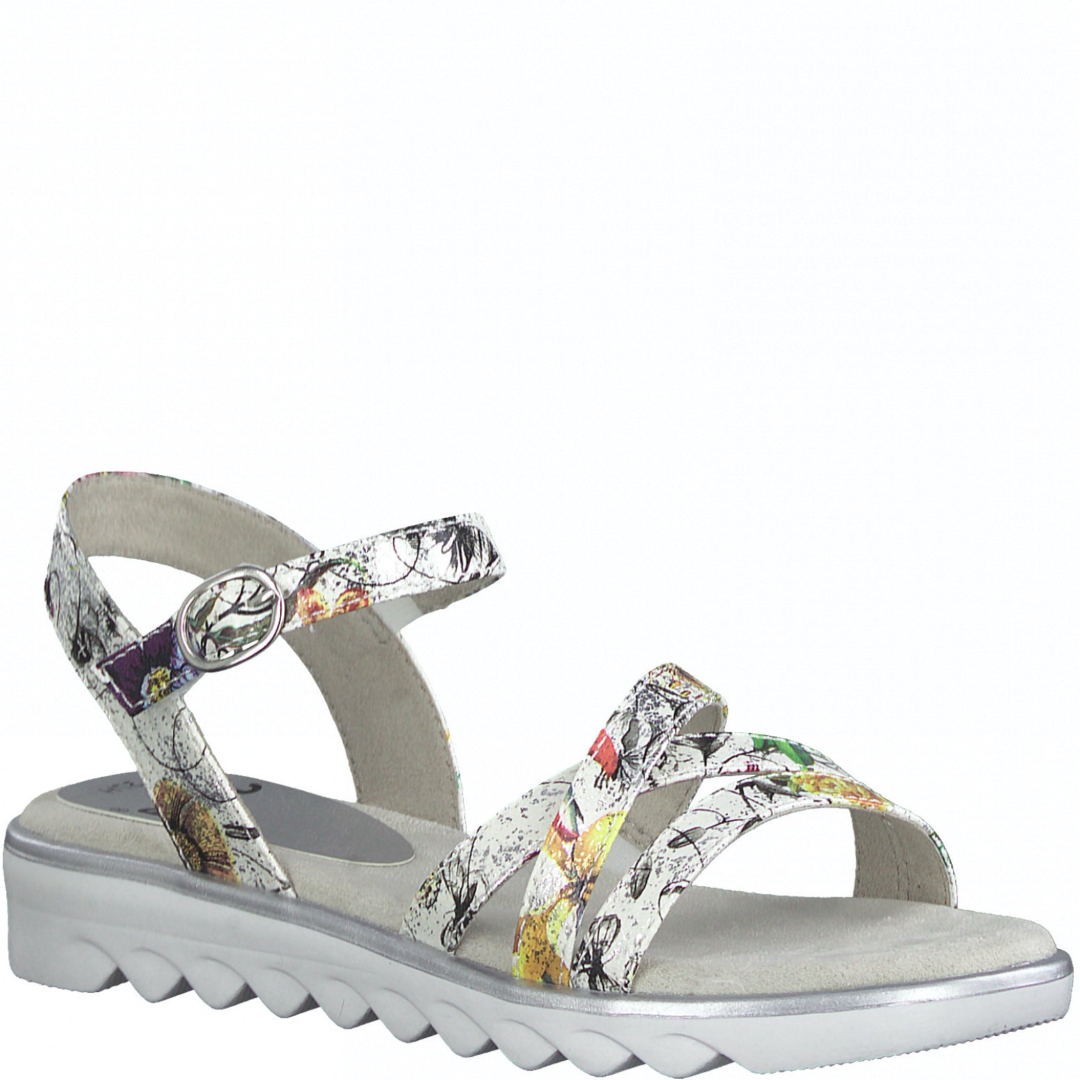 Jana 28660 Sandals-White Floral H