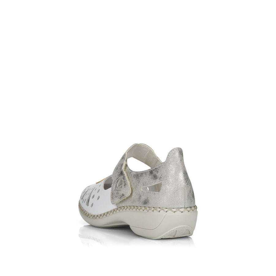 Rieker 41368-80 Ladies Shoes-White/Beige