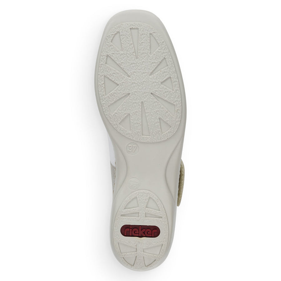 Rieker 41368-80 Ladies Shoes-White/Beige