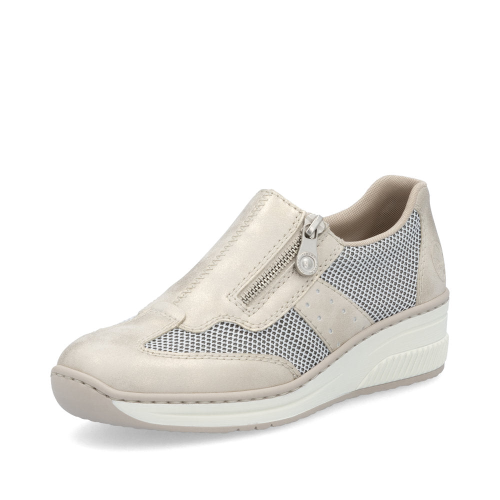 Rieker 48760-60 Ladies Shoes-Beige/White