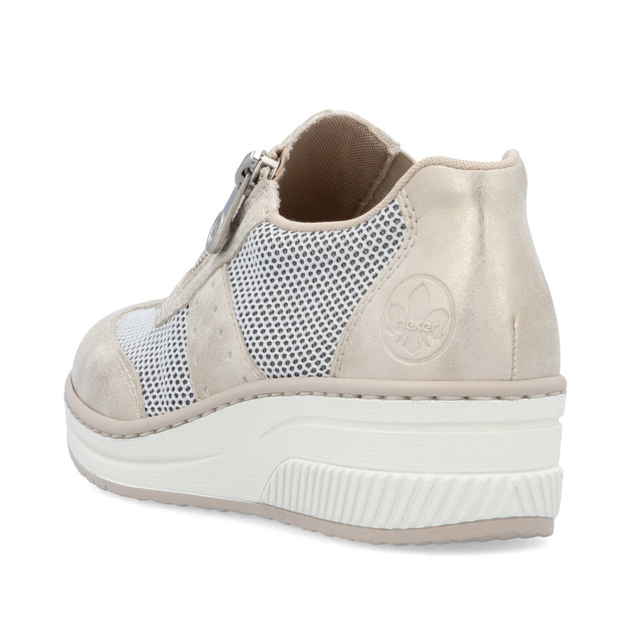 Rieker 48760-60 Ladies Shoes-Beige/White
