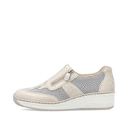 Rieker 48760-60 Ladies Shoes-Beige/White