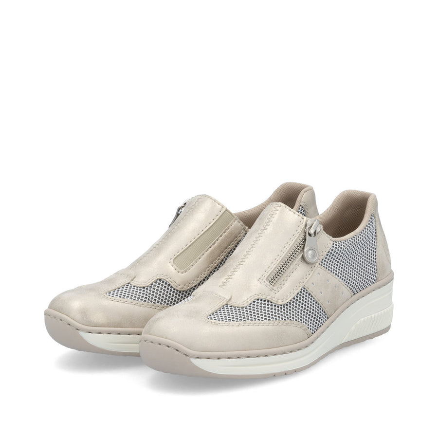 Rieker 48760-60 Ladies Shoes-Beige/White