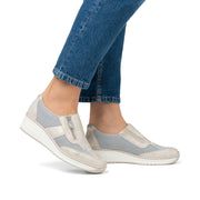 Rieker 48760-60 Ladies Shoes-Beige/White