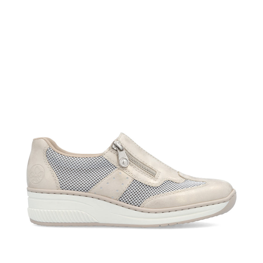 Rieker 48760-60 Ladies Shoes-Beige/White