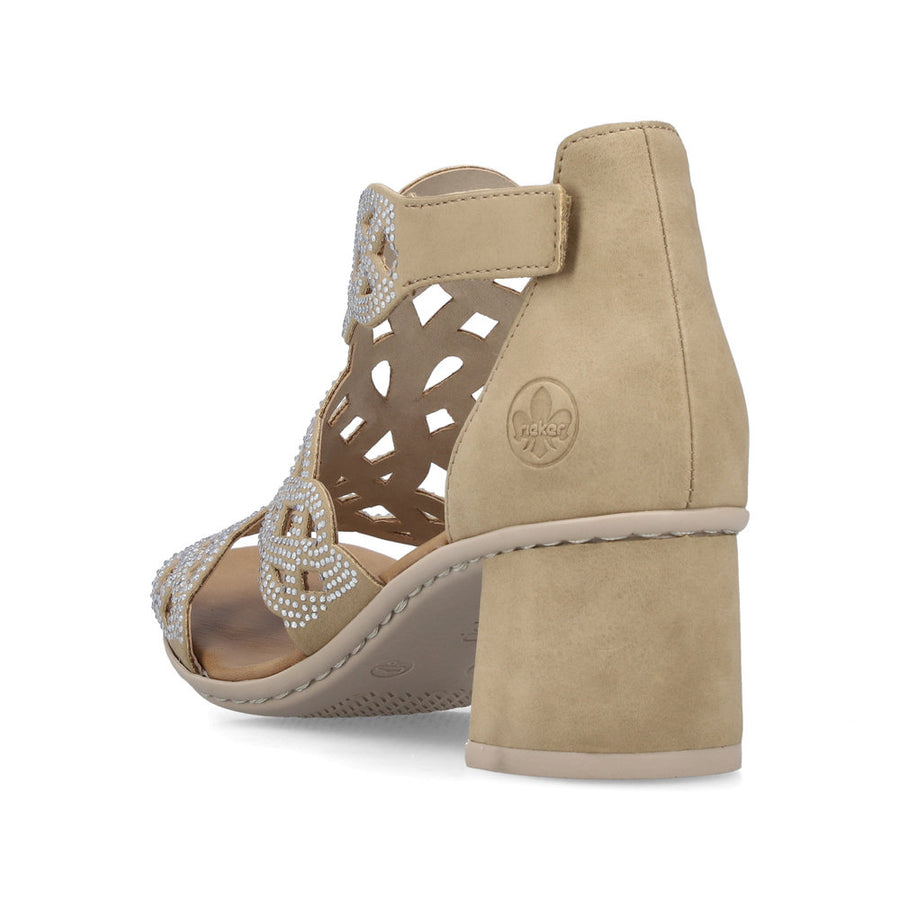 Rieker 64773-61 Ladies Heels-Beige Glam