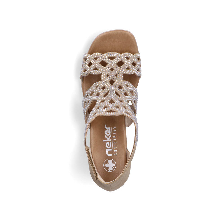 Rieker 64773-61 Ladies Heels-Beige Glam