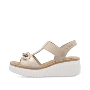 Rieker 69158-60 Wedge Sandals-Beige