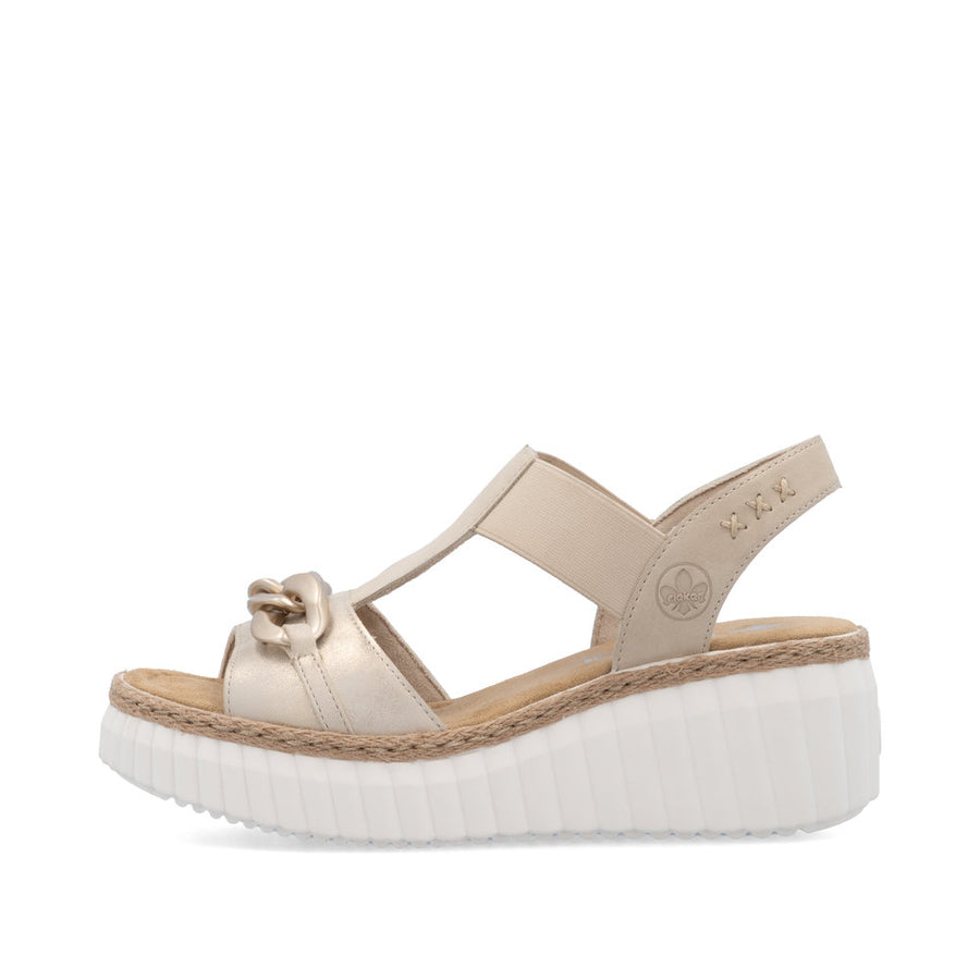 Rieker 69158-60 Wedge Sandals-Beige