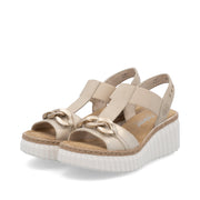 Rieker 69158-60 Wedge Sandals-Beige