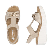 Rieker 69158-60 Wedge Sandals-Beige