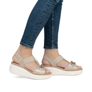Rieker 69158-60 Wedge Sandals-Beige