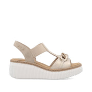 Rieker 69158-60 Wedge Sandals-Beige