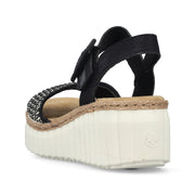 Rieker 69176 Wedge Sandals-Black