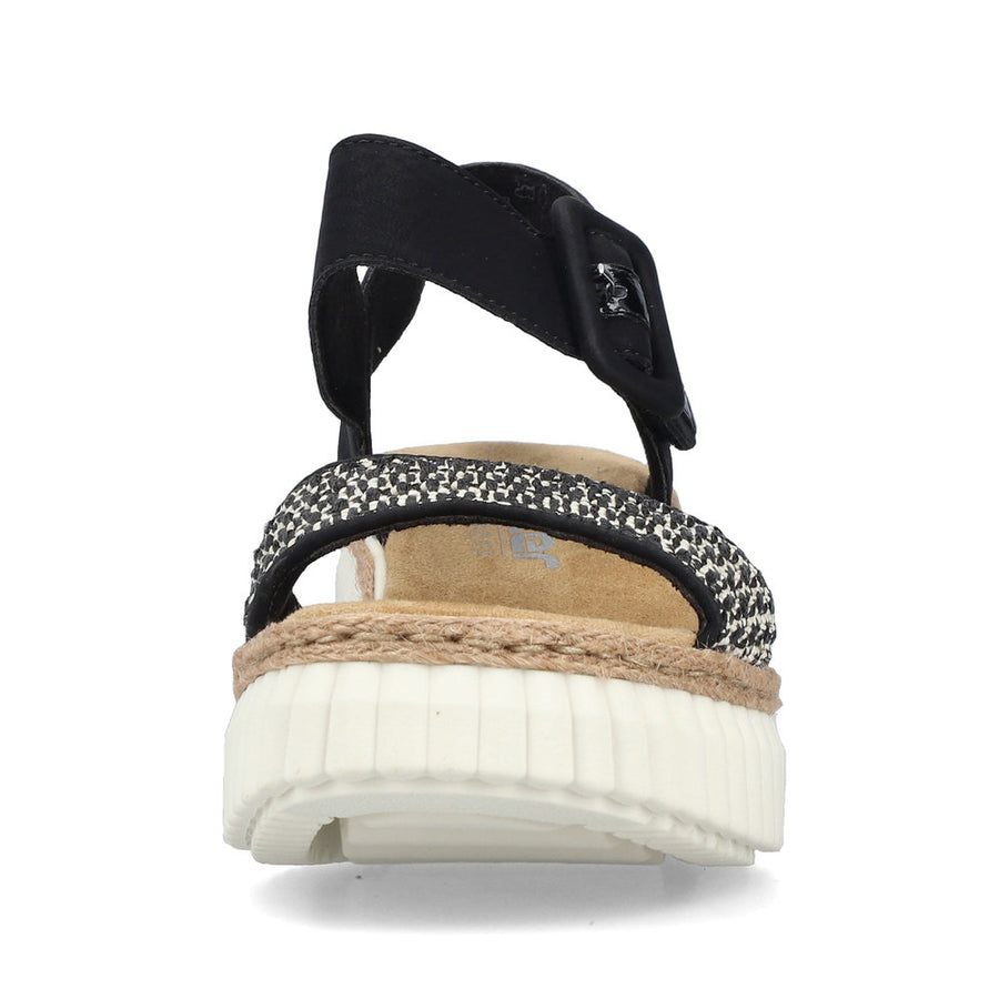 Rieker 69176 Wedge Sandals-Black