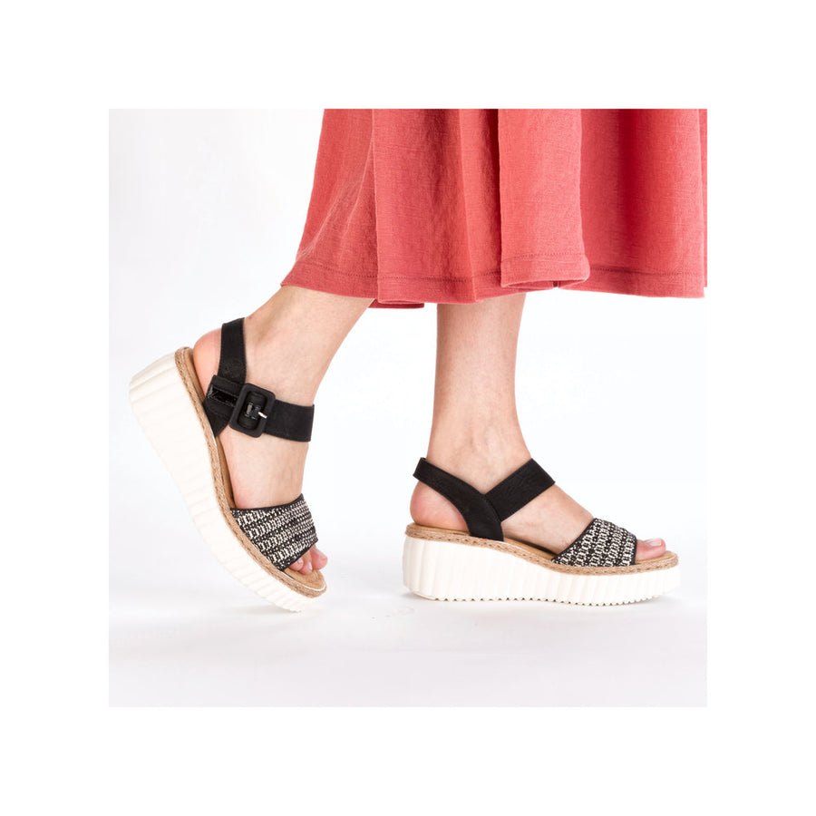 Rieker 69176 Wedge Sandals-Black