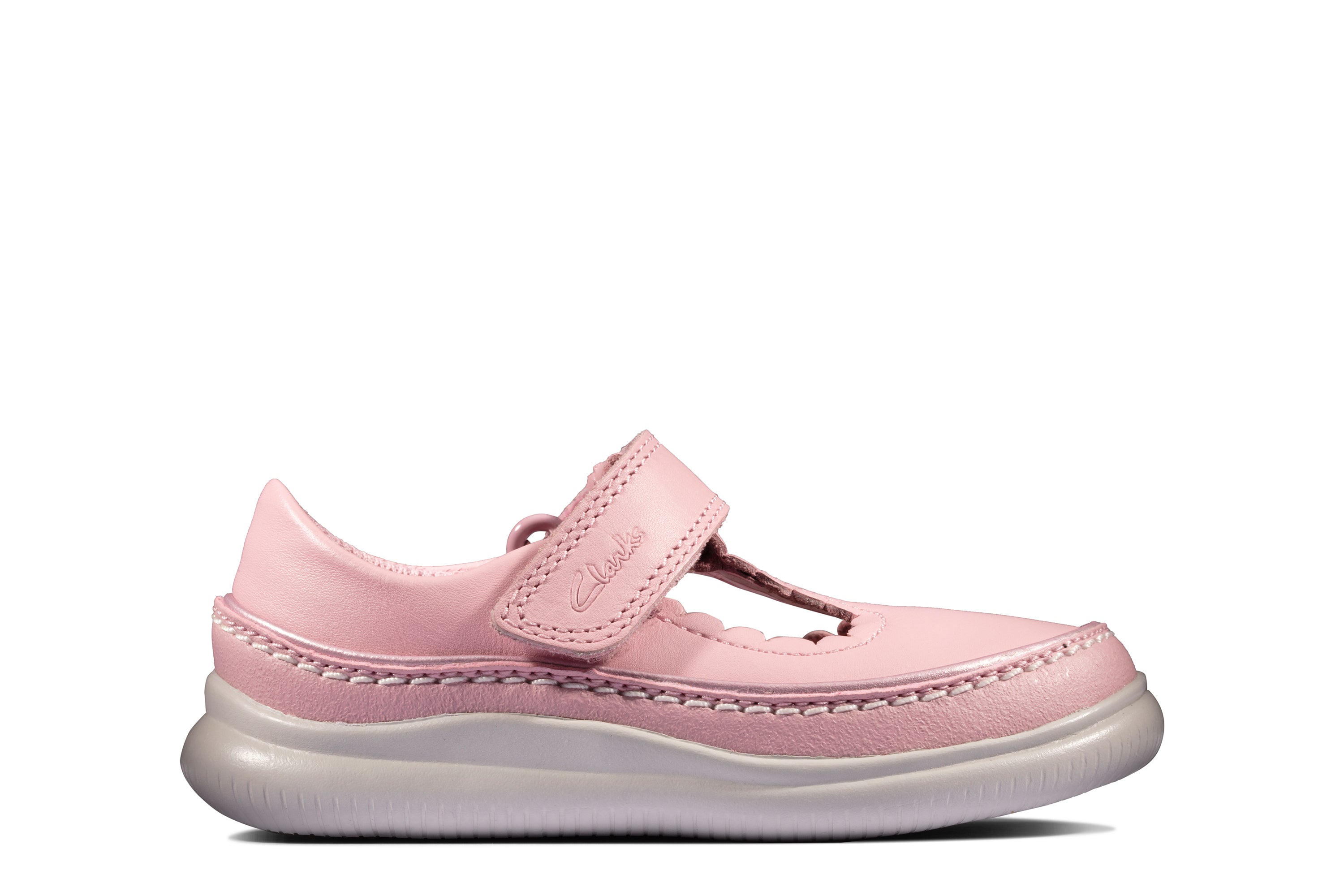 Clarks Crest Sky T-4 Shoes-Pink Lea H