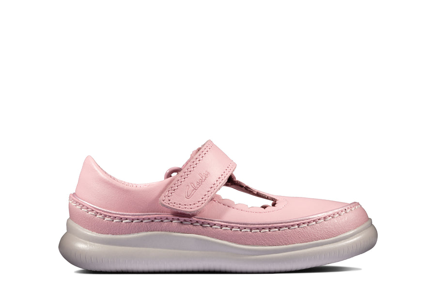 Clarks Crest Sky T-2 Shoes-Pink Lea F
