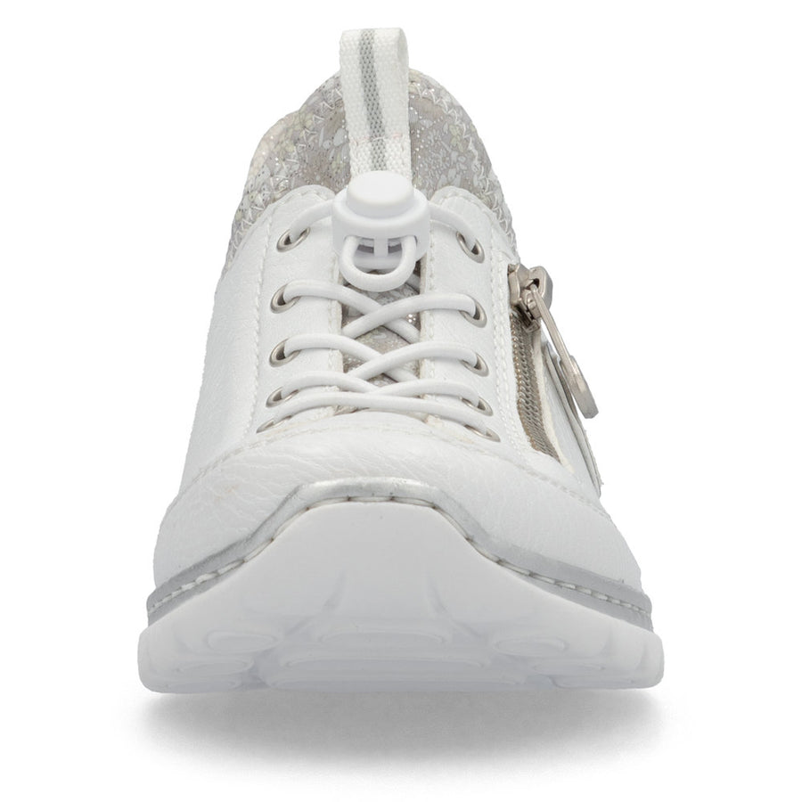 Rieker L32F1-80 Ladies Sneaker-White/Silver