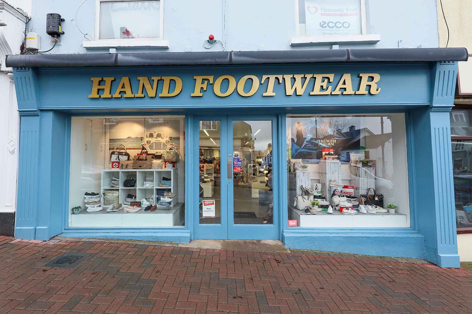 Monaghan hand footwear shop front