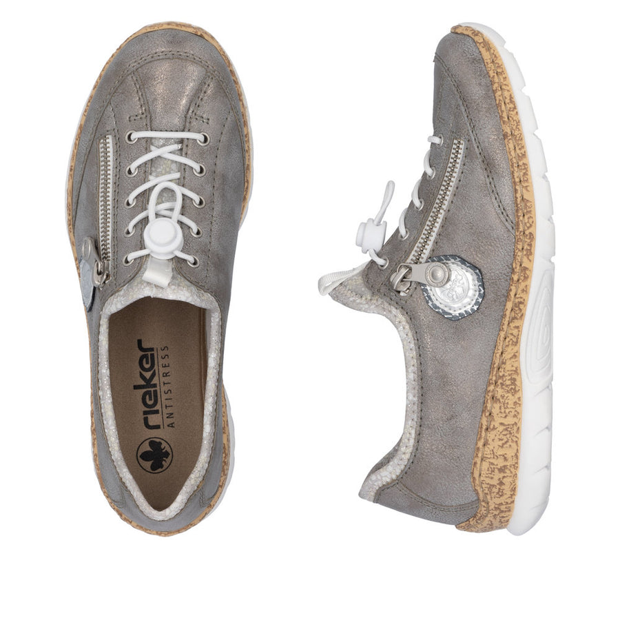 Rieker N4263-40 Ladies Sneaker-Grey Multi