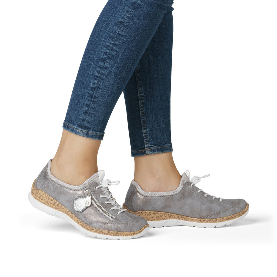 Rieker N4263-40 Ladies Sneaker-Grey Multi