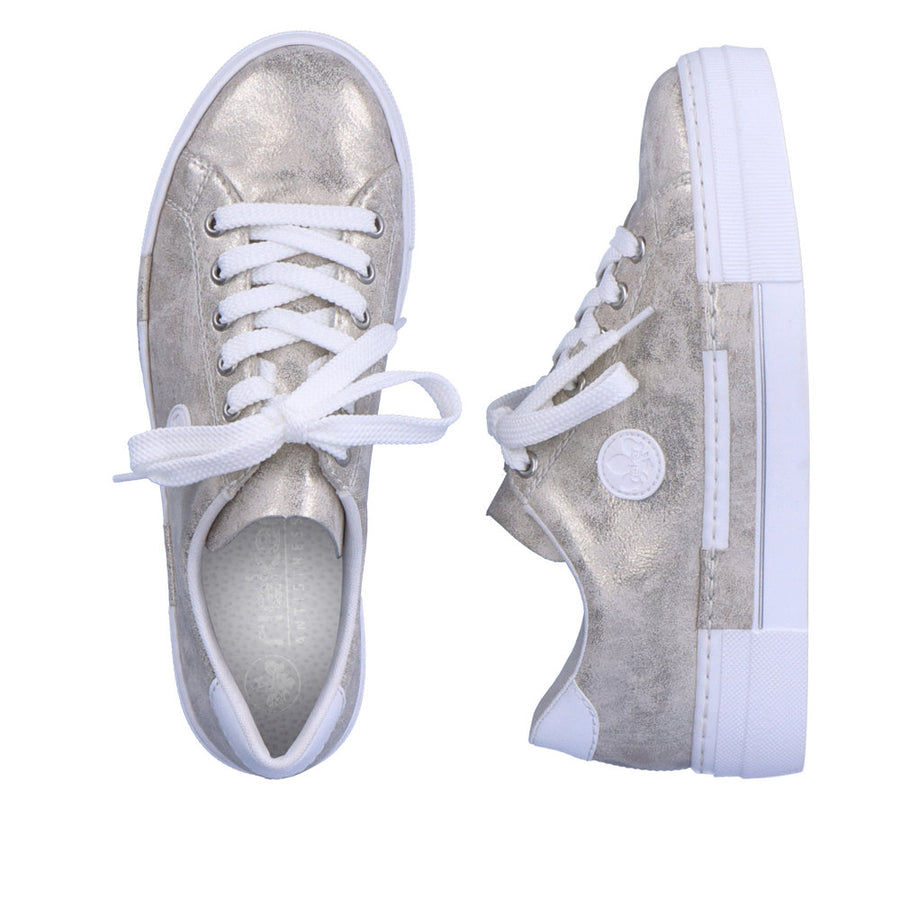 Rieker N49W1-90 Sneakers-Beige Gold