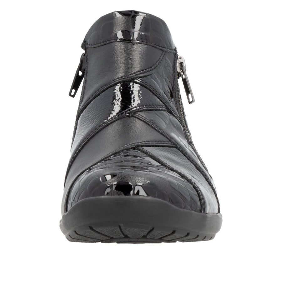 Remonte R7674 Ankle Boot-Black Croc H