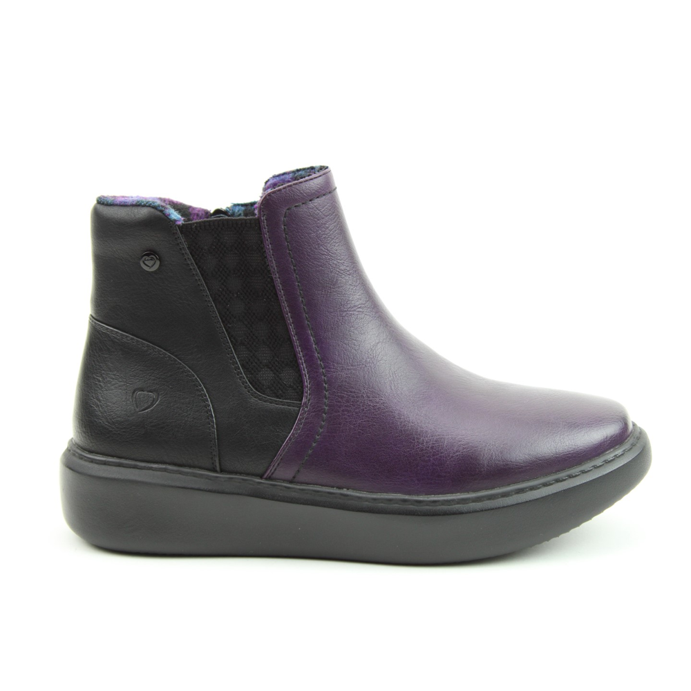 Heavenly Feet Posie Ankle Boot-BLACK/PURPLE – Shoe Heaven