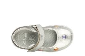 Clarks Emery Dot T-4 Shoes-Silver Lea G