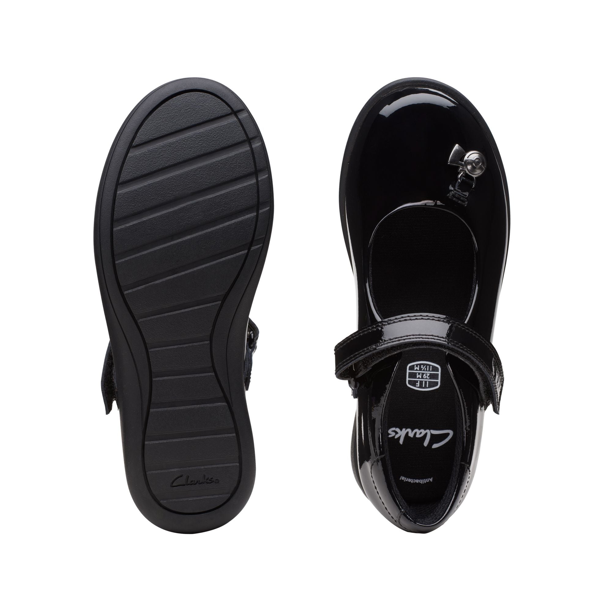 Clarks Etch Mist K Shoe-Black Pat G