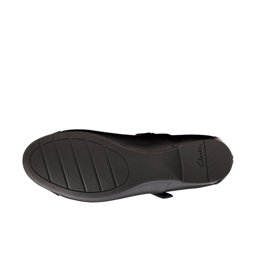 Clarks Scala Gem Y Shoes-Black Lea G