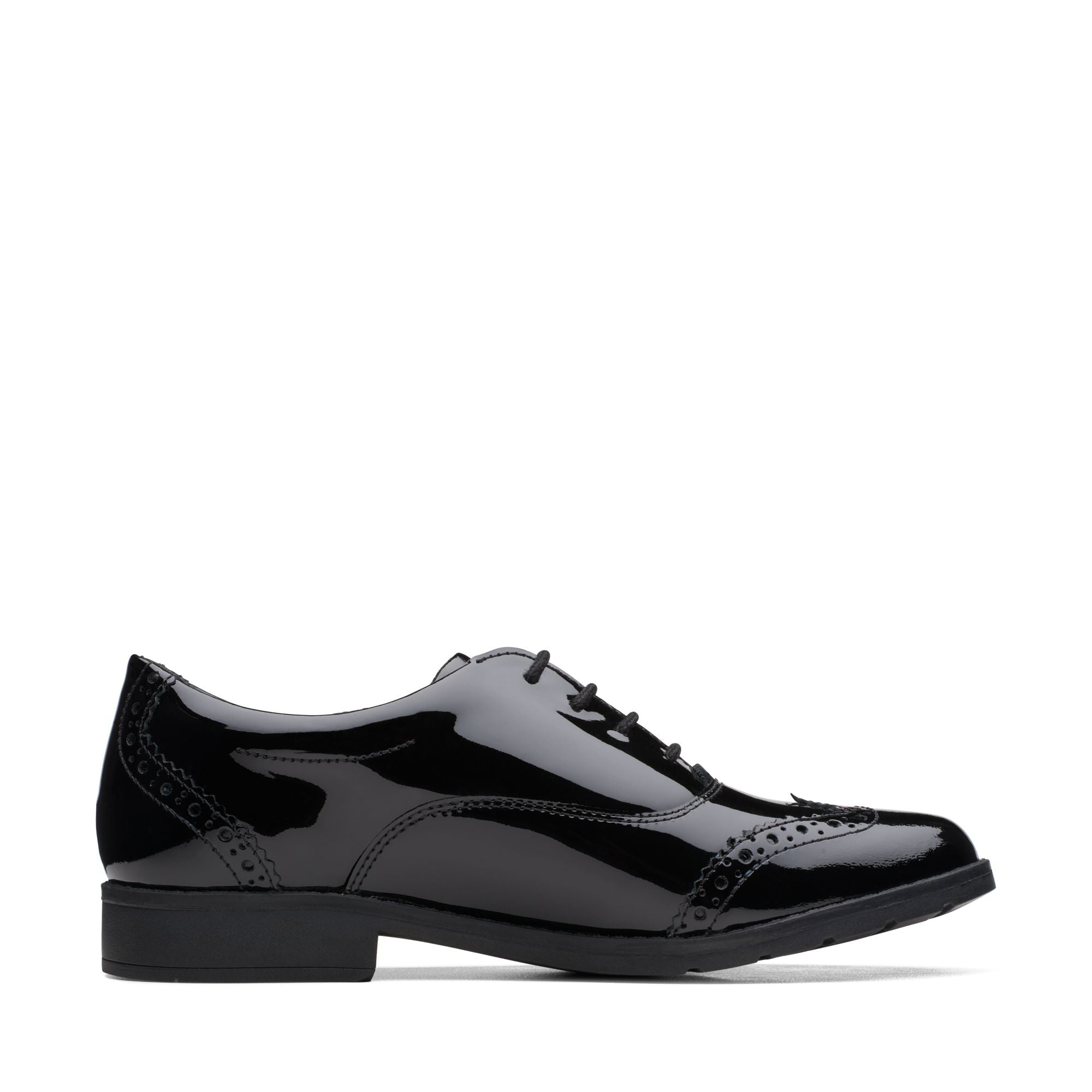 Clarks Aubrie Tap Y Shoe-Black Pat G
