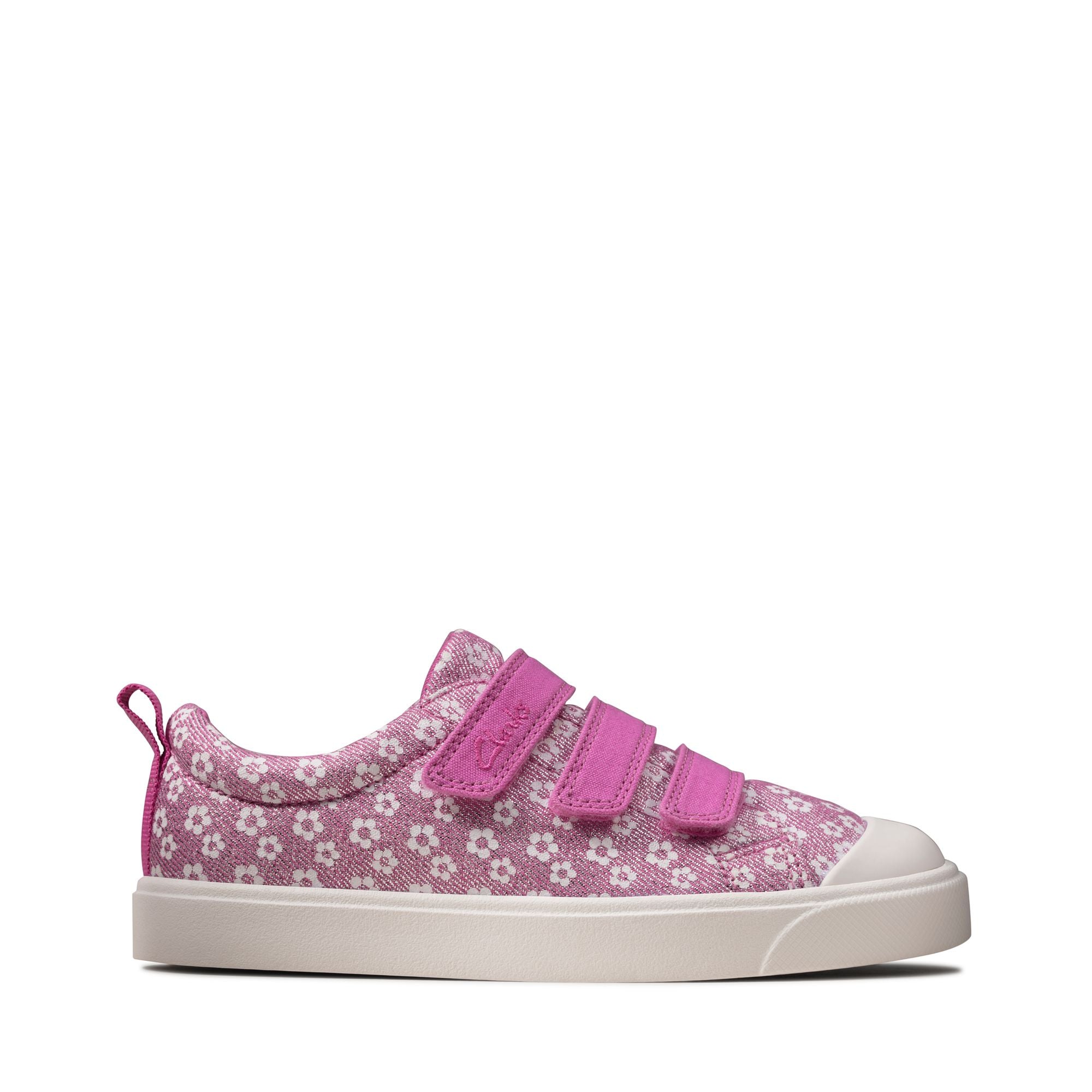 Clarks City Vibe K-2 Shoes-Pink Floral F