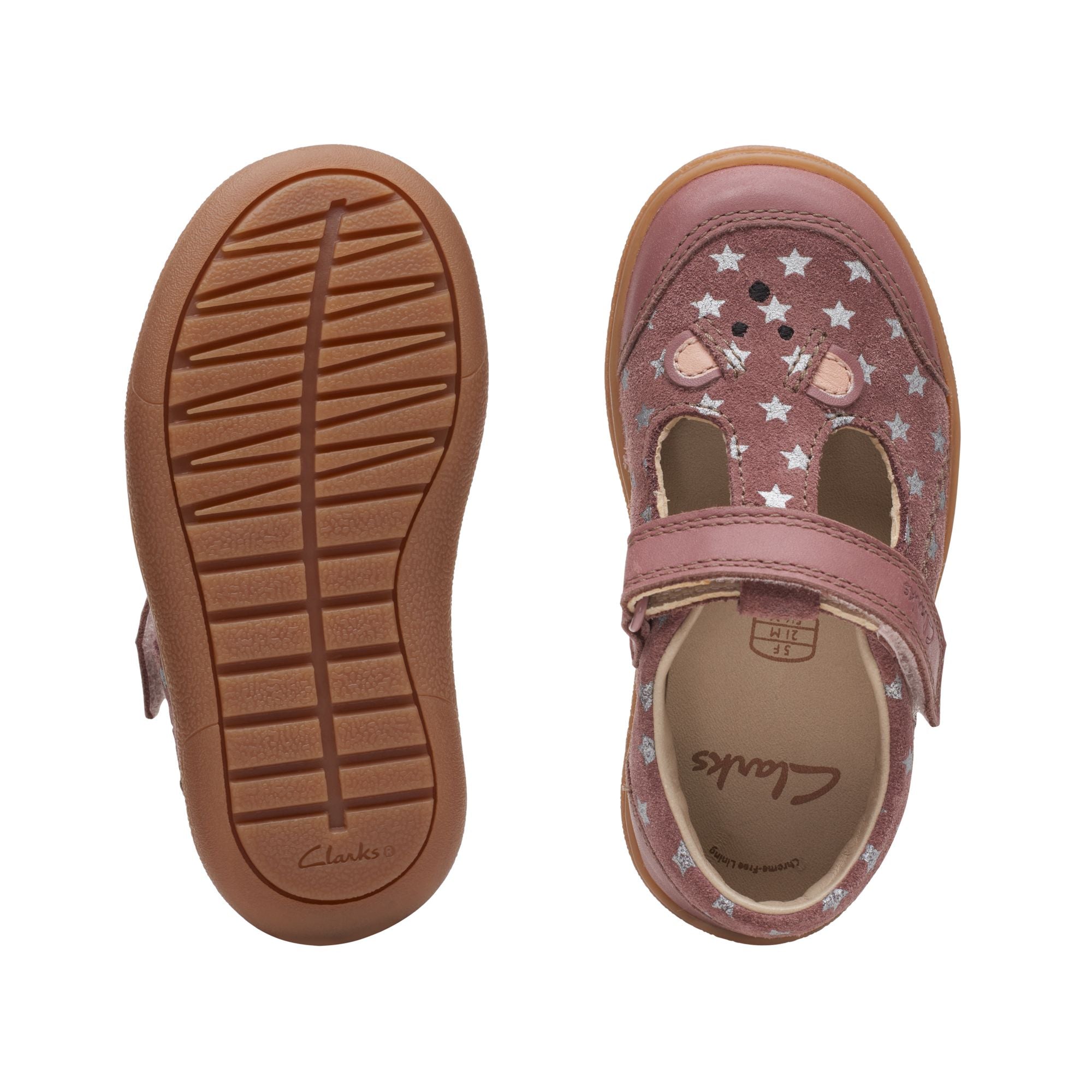 Clarks Flash Mouse T Shoes-Dusty Pink G