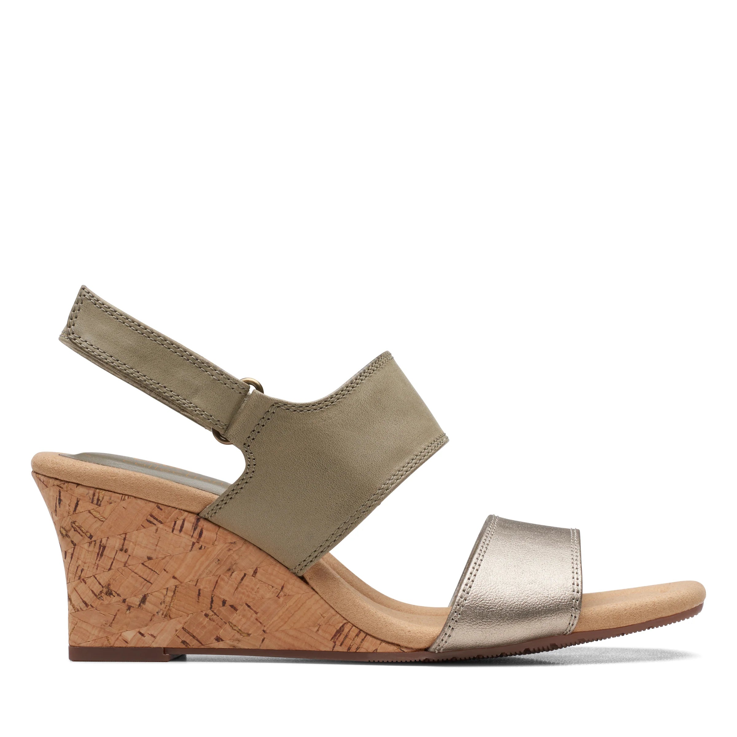 Clarks 'Kyarra Faye' Sandal-Olive Leather D