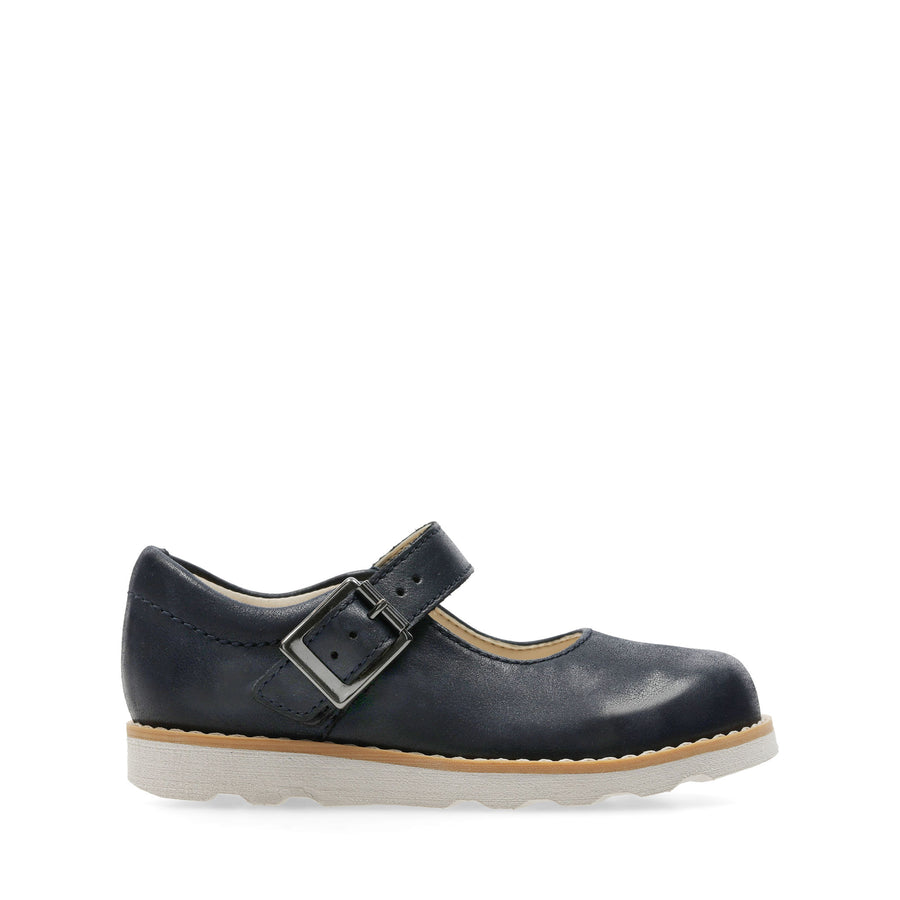 Clarks Crown Honor Shoes-Navy Lea G