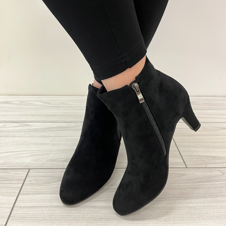 Redz D5375 Ankle Boot-BLACK SUEDE