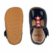 Clarks Tiny Flower T Shoes-Navy Pat H