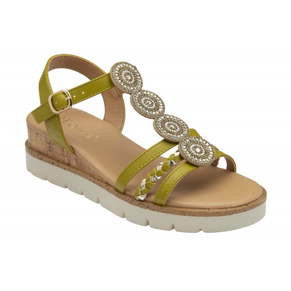 Lotus Shannon Wedge Sandal-Sage