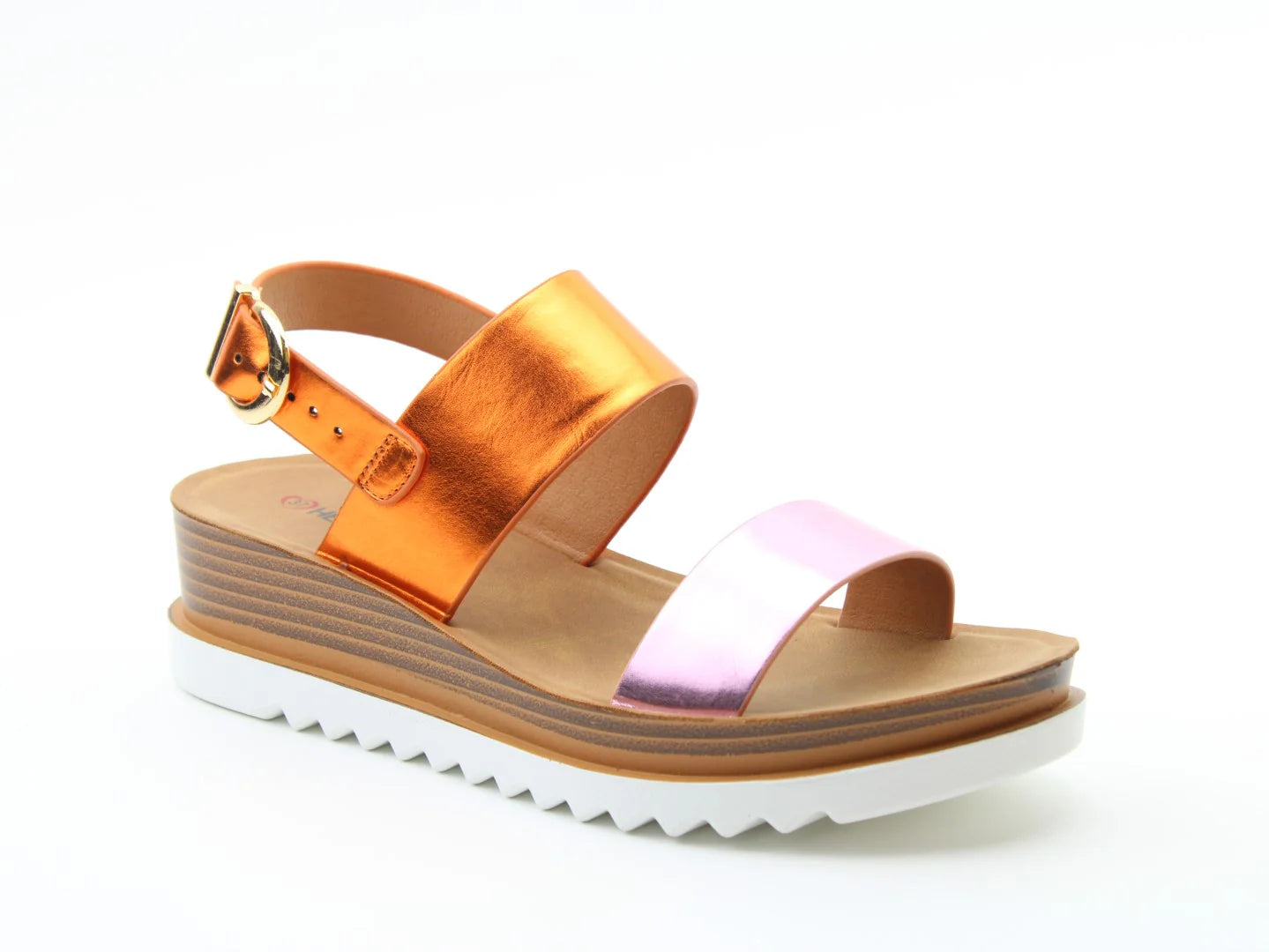 Heavenly Feet Pecan Sandals-Orange/Pink
