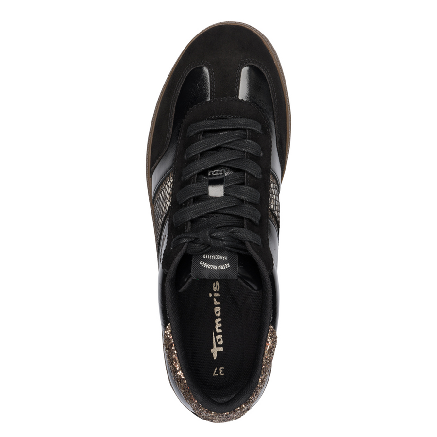 Tamaris 23624 Ladies Sneaker-Black Snake