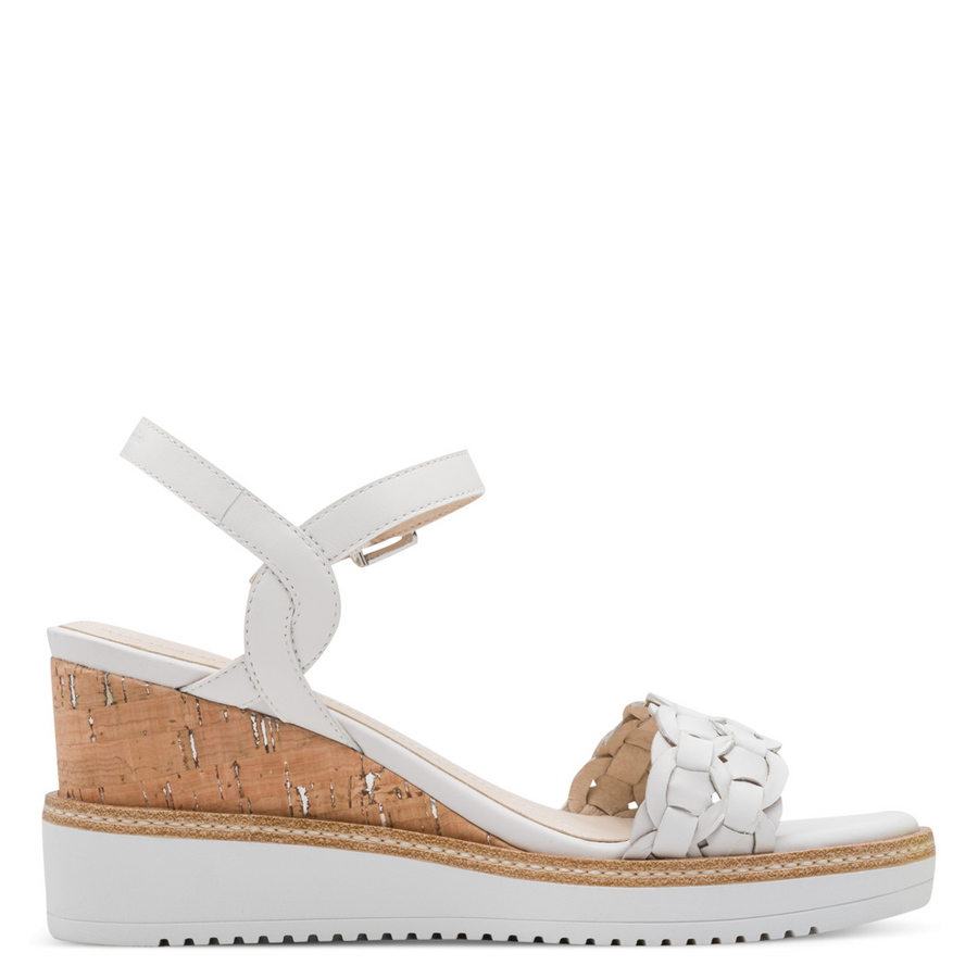 Tamaris 28334 Wedge Sandal-White