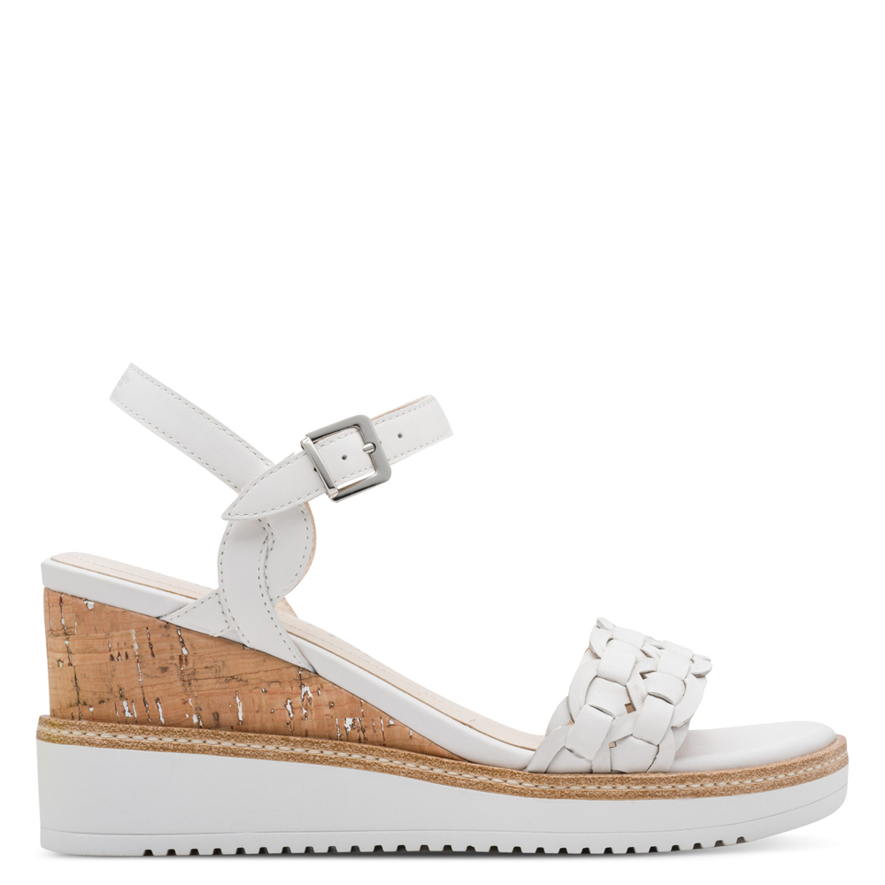 Tamaris 28334 Wedge Sandal-White