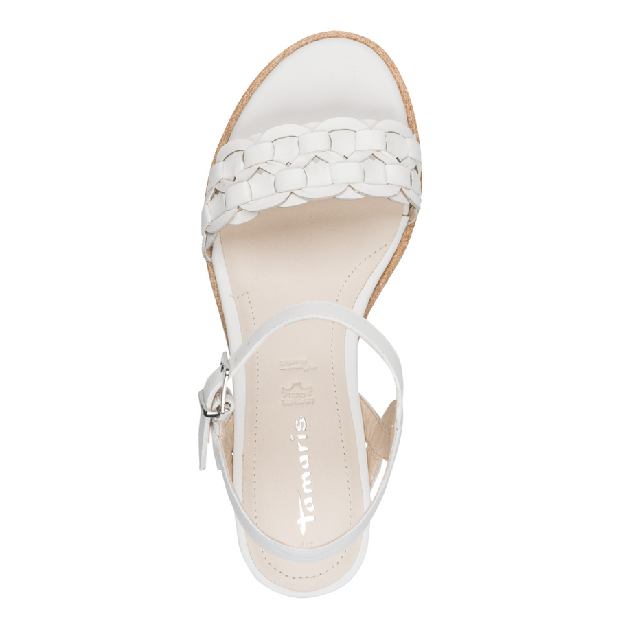 Tamaris 28334 Wedge Sandal-White