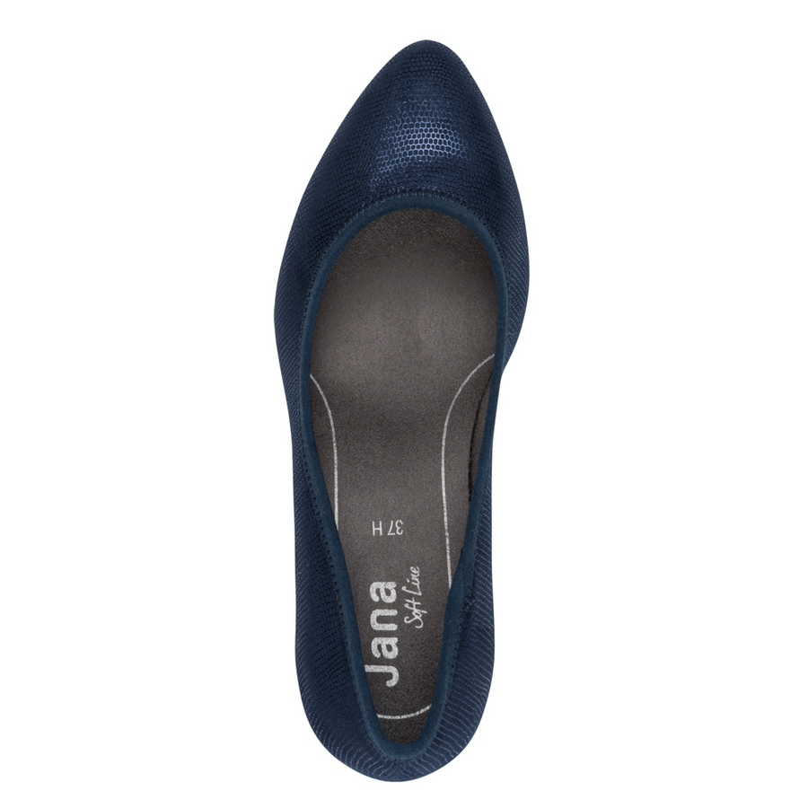 Jana 22461-46 Ladies Heels-Navy Metallic H