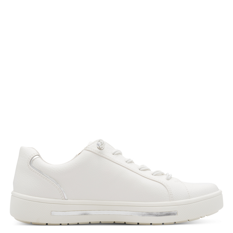 Jana 23660-42 Ladies Sneaker-White/Silver H