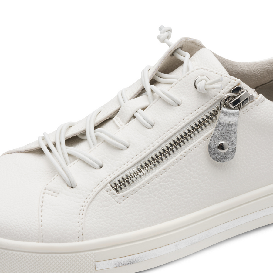 Jana 23660-42 Ladies Sneaker-White/Silver H