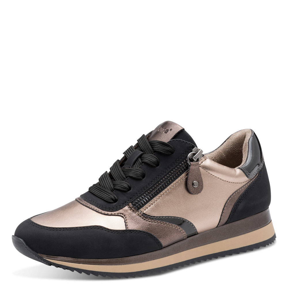 Jana 23774-43 Ladies Sneaker-Pewter/Black