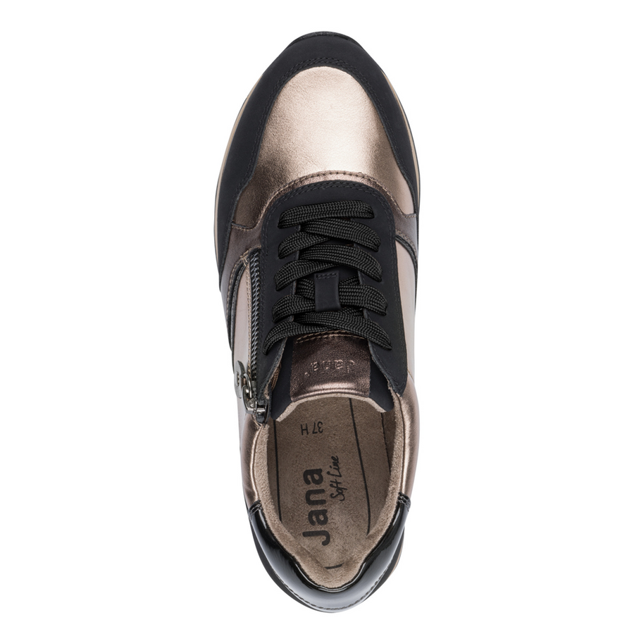 Jana 23774-43 Ladies Sneaker-Pewter/Black